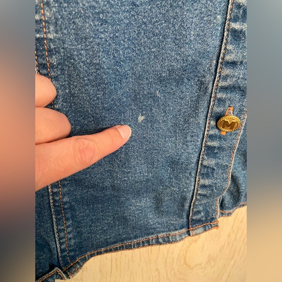 Bob Mackie Wearable Art Denim Shirt Womens Sz 1X Floral Embroidered Button Down - Picture 5 of 10